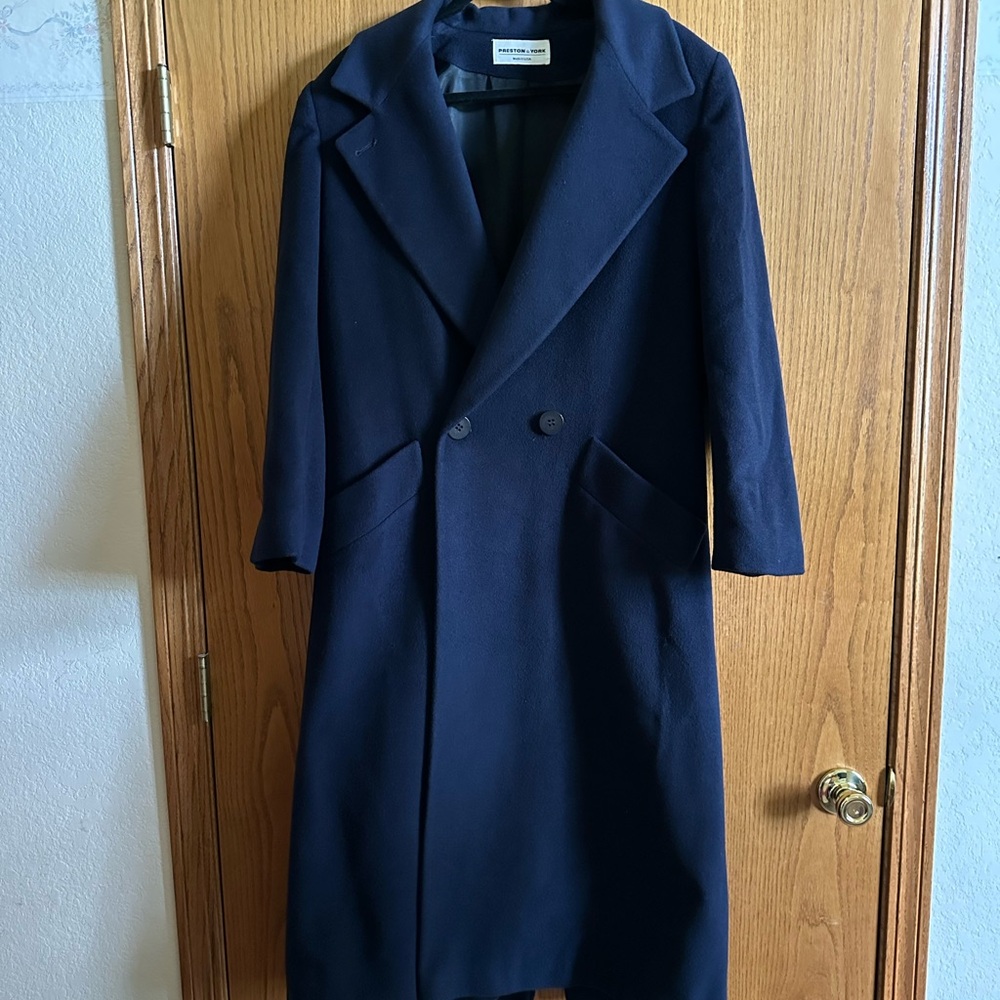 Vintage Navy Cashmere Double-Breasted Coat